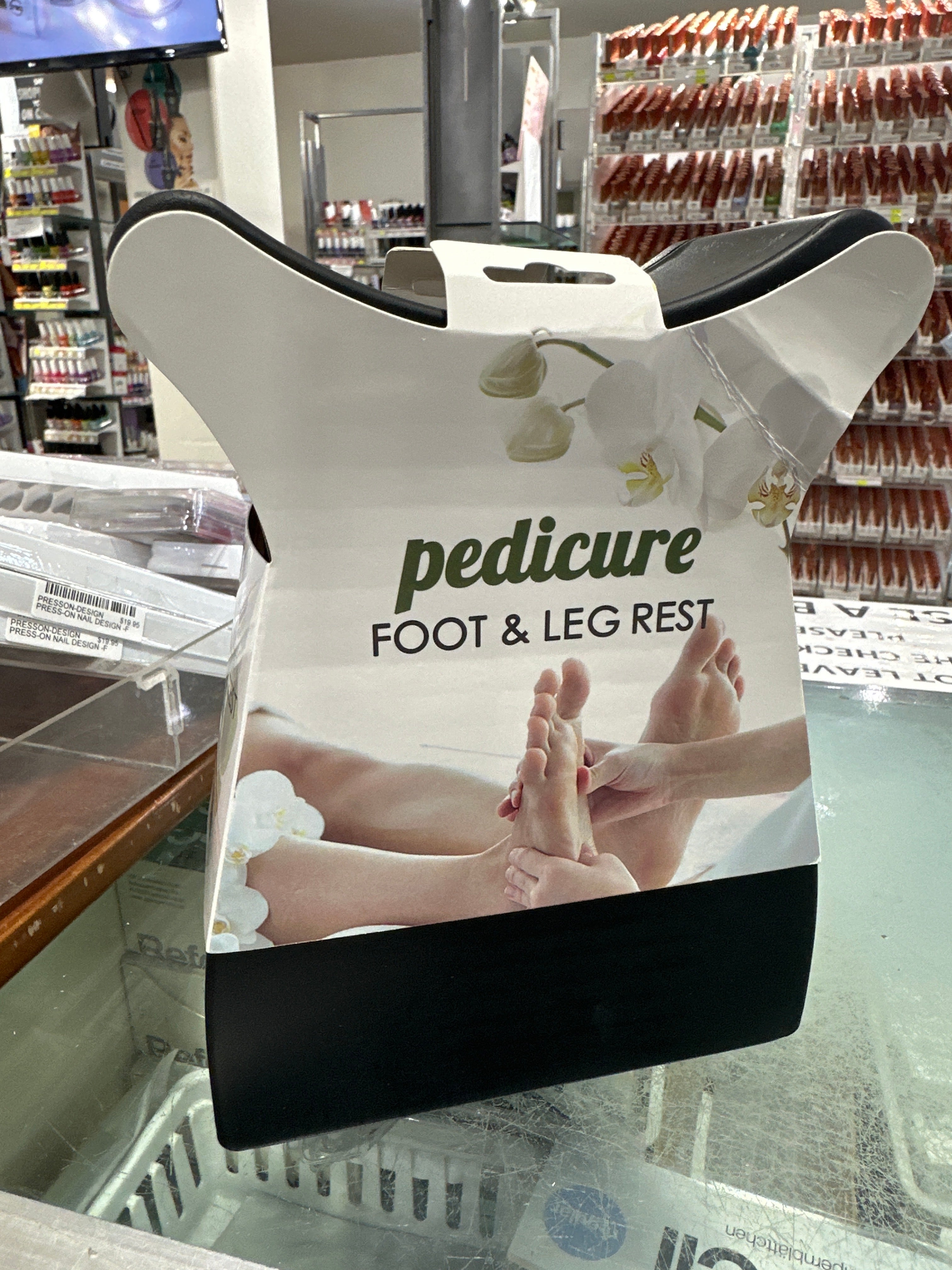 PEDICURE FOOT & LEG REST - BLACK