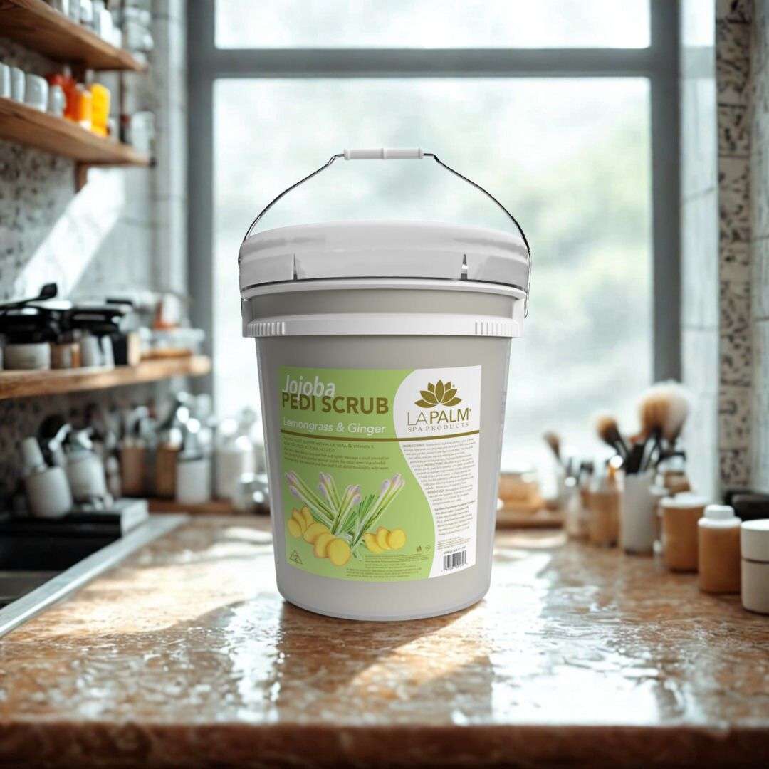 LAPALM JOJOBA PEDI SCRUB- LEMONGRASS & GINGER -5 GALON