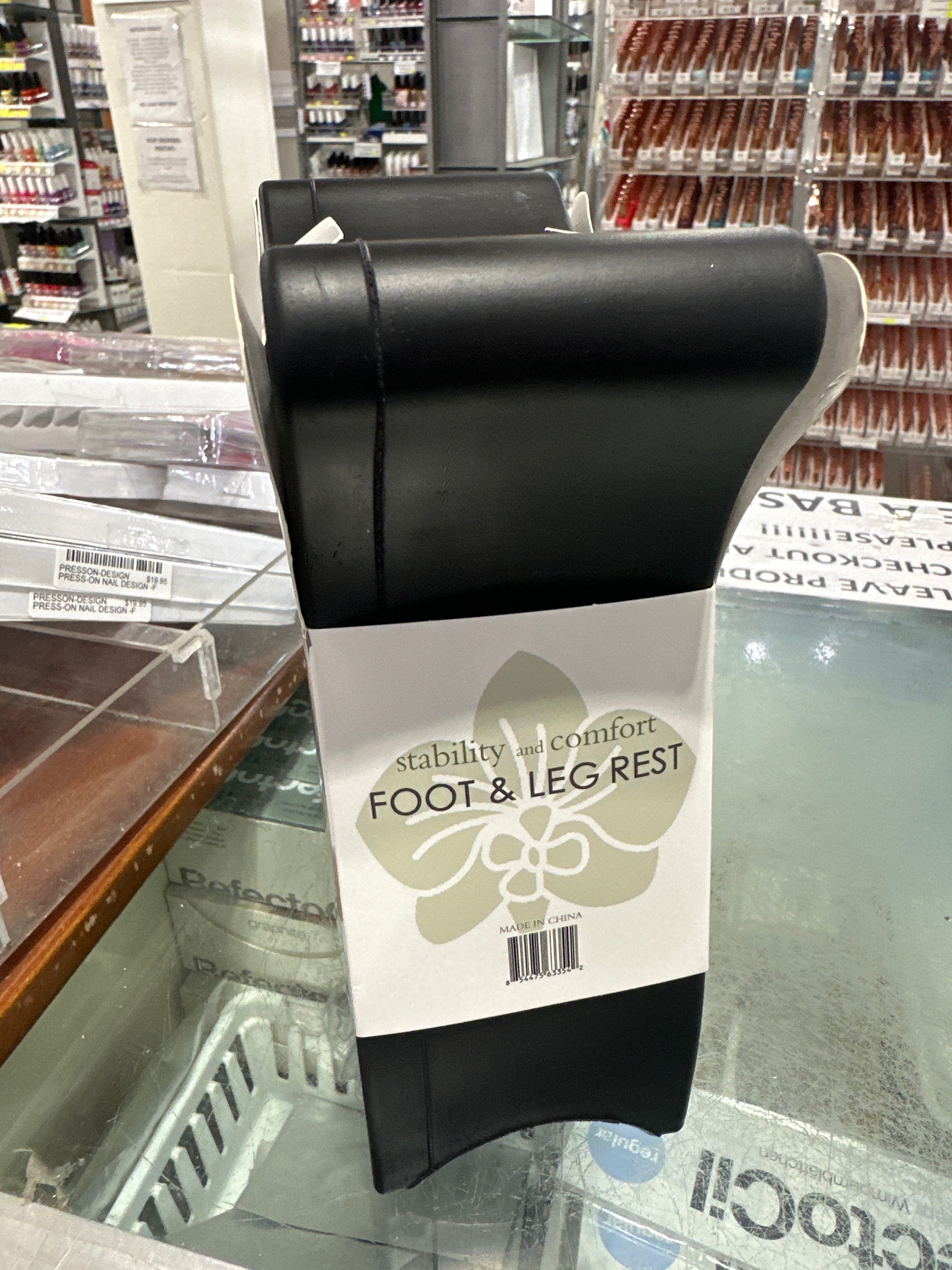 PEDICURE FOOT & LEG REST - BLACK