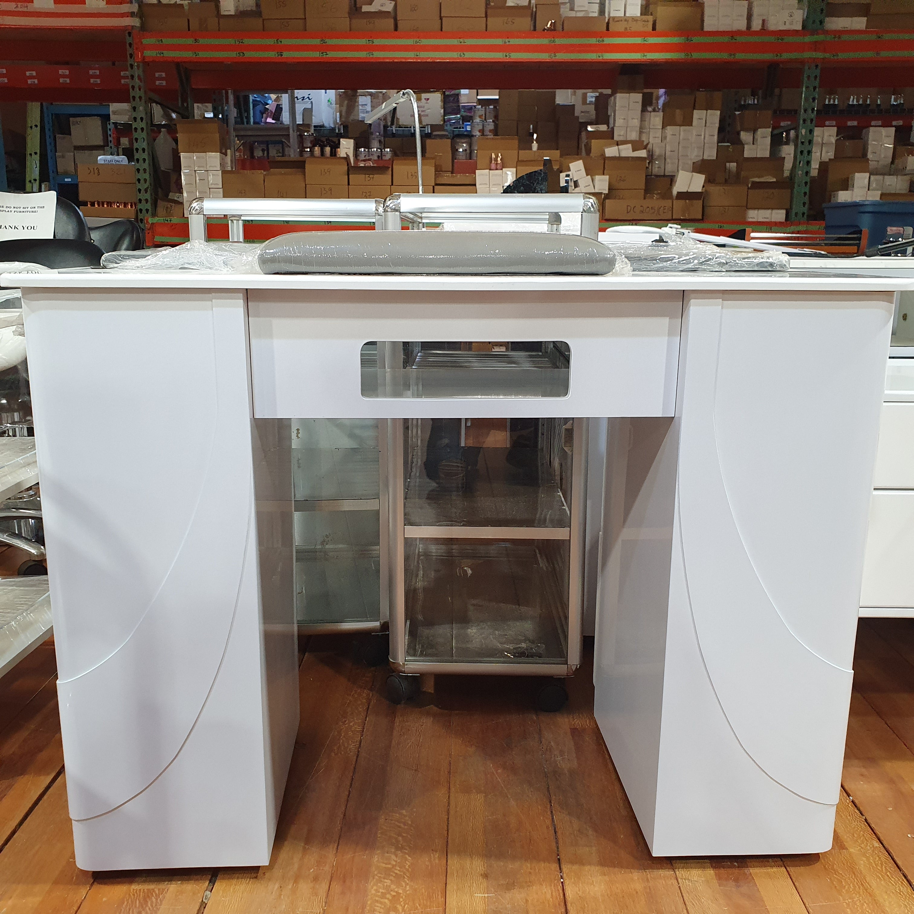 [STORE PICKUP ONLY] MANICURE TABLE MARBLE WHITE - NEW