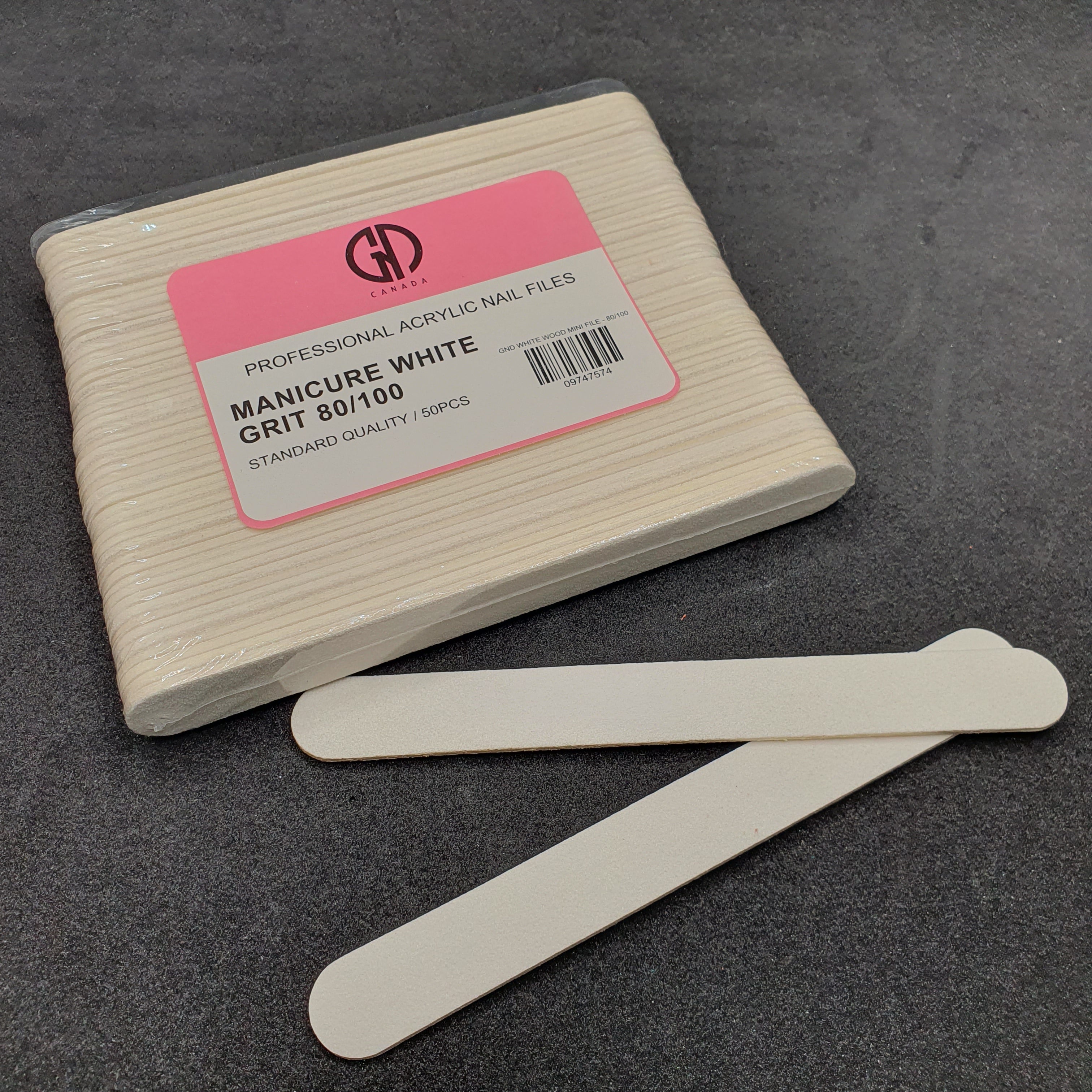 GND WHITE WOOD MINI FILE - 80/100 - 50PCS/PACK - BUY 10 GET 1 FREE