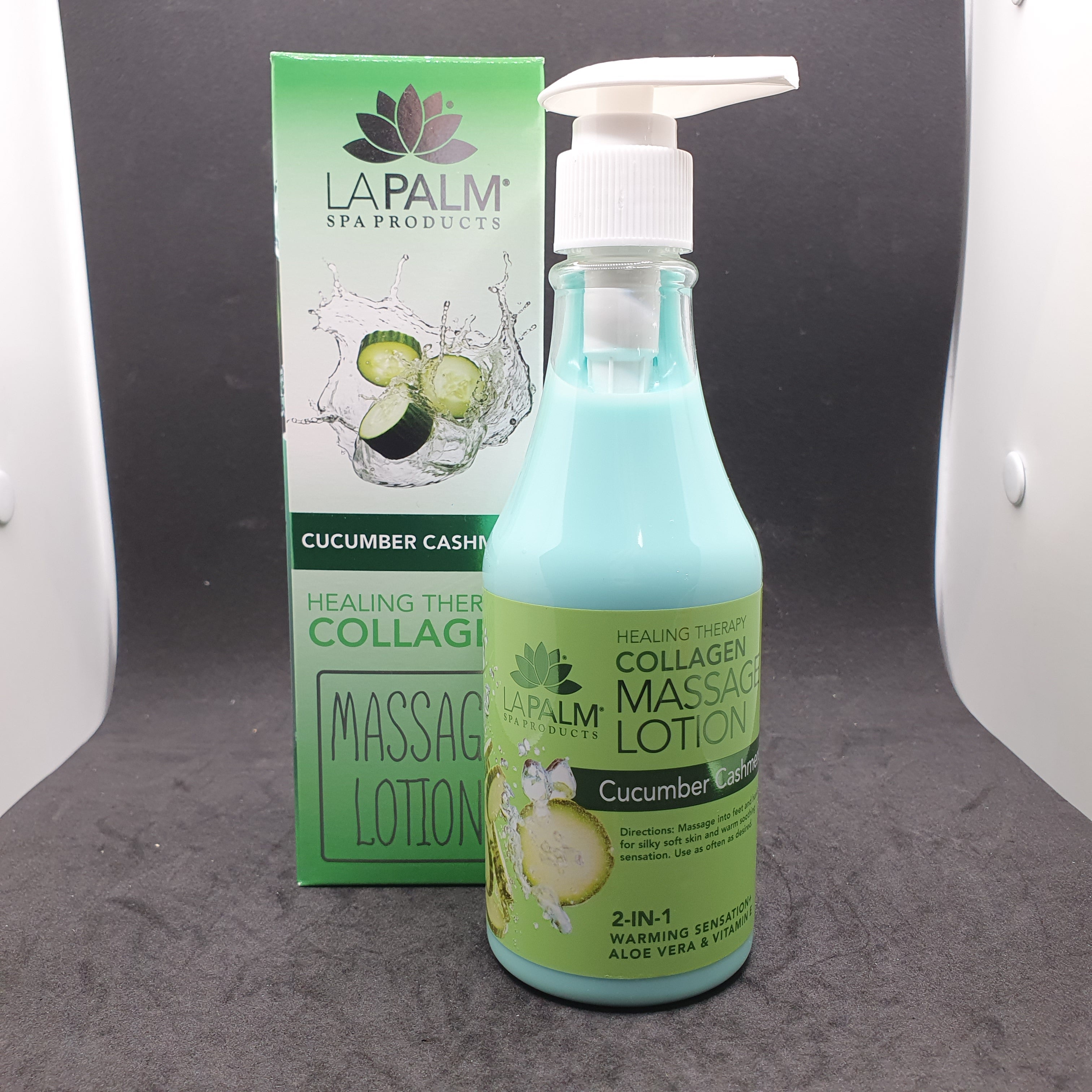 LAPALM MASSAGE LOTION 8 OZ HOLIDAY COL - CUCUMBER CASHMERE