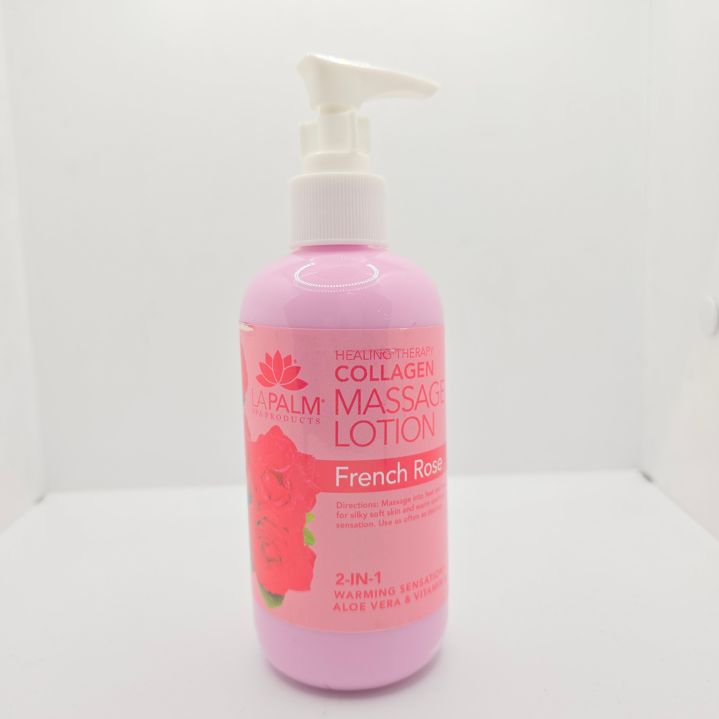 LAPALM MASSAGE LOTION 8 OZ HOLIDAY COL - FRENCH ROSE