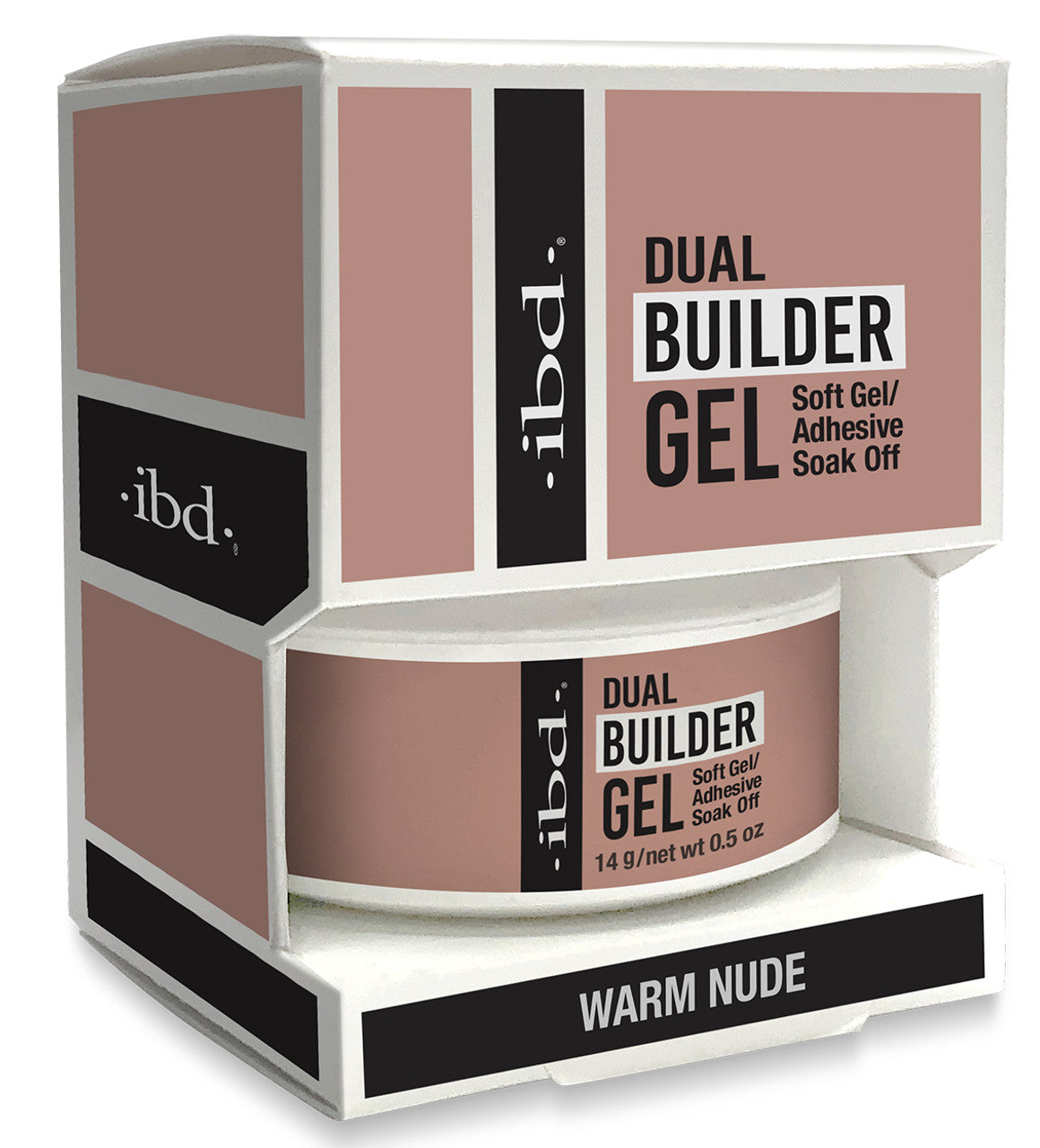 36323 ibd DUAL BUILDER GEL - SOFT GEL/ADHESIVE SOAK OFF - WARM NUDE - 0.5 oz - Secret Nail & Beauty Supply