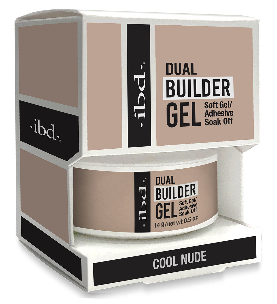 36324 ibd DUAL BUILDER GEL - SOFT GEL/ADHESIVE SOAK OFF - COOL NUDE - 0.5 oz - Secret Nail & Beauty Supply