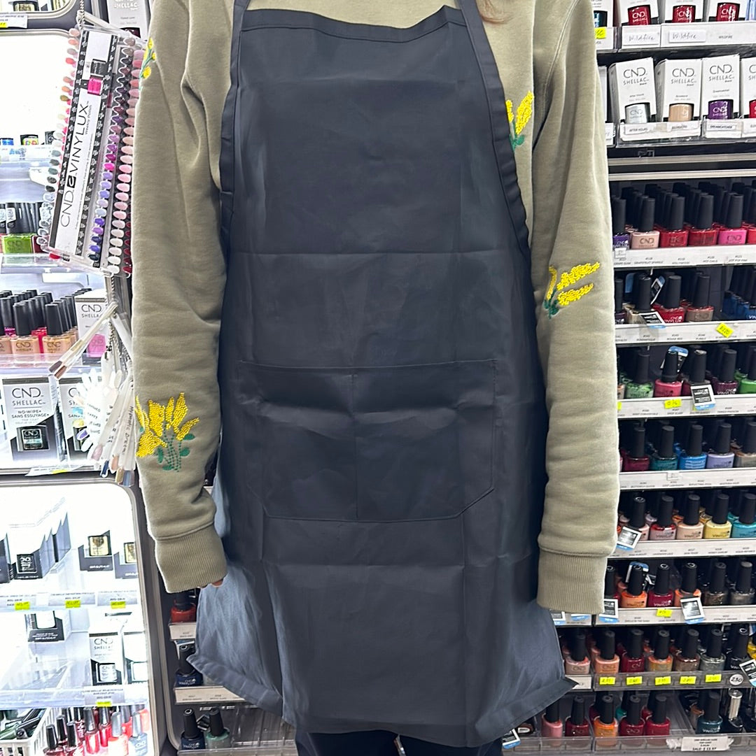 BLACK APRON - WATERPROOF HARD MATERIAL WITH POCKETS - Secret Nail & Beauty Supply