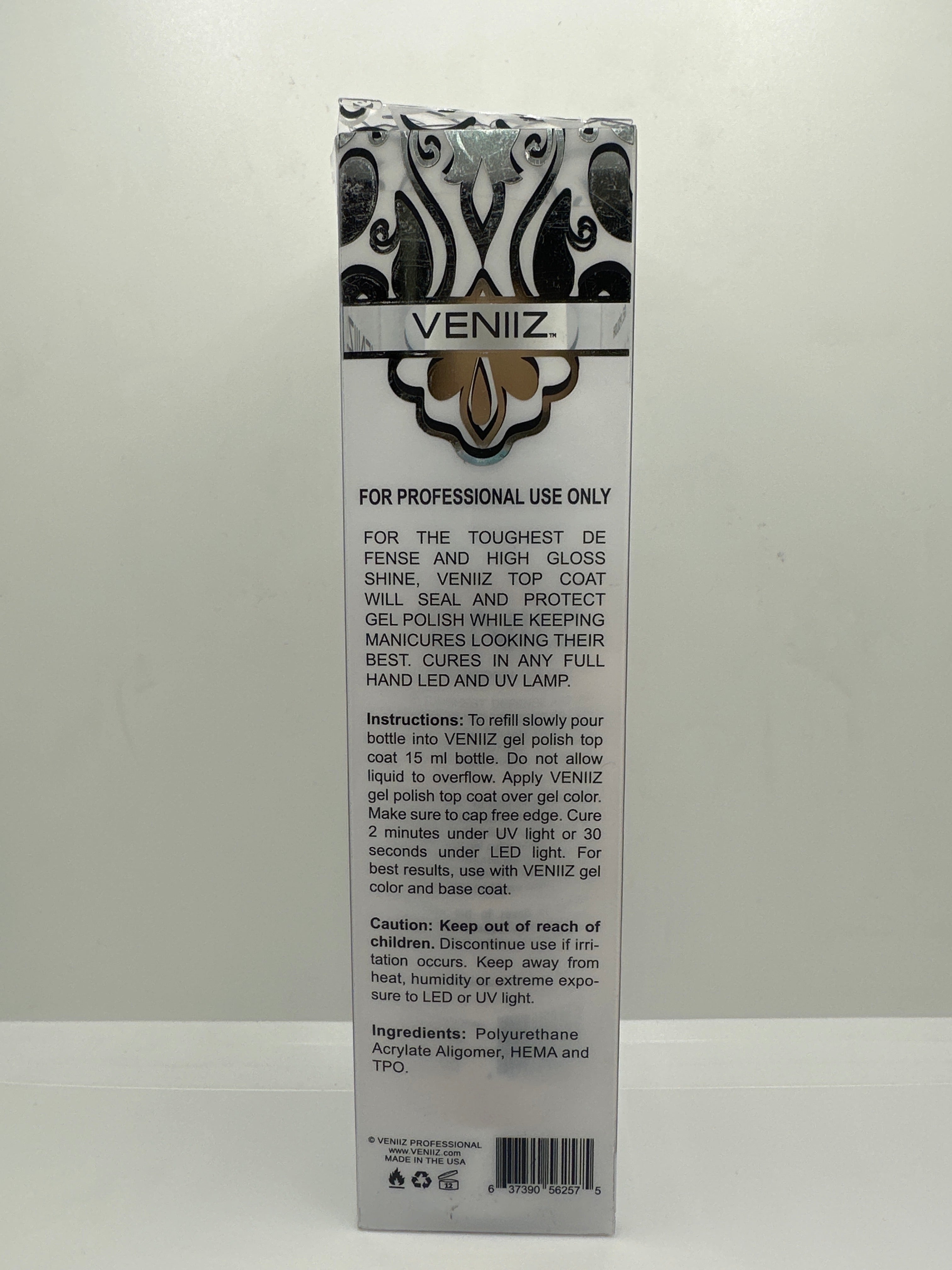 VENIIZ GEL TOP COAT REFILL 8 OZ