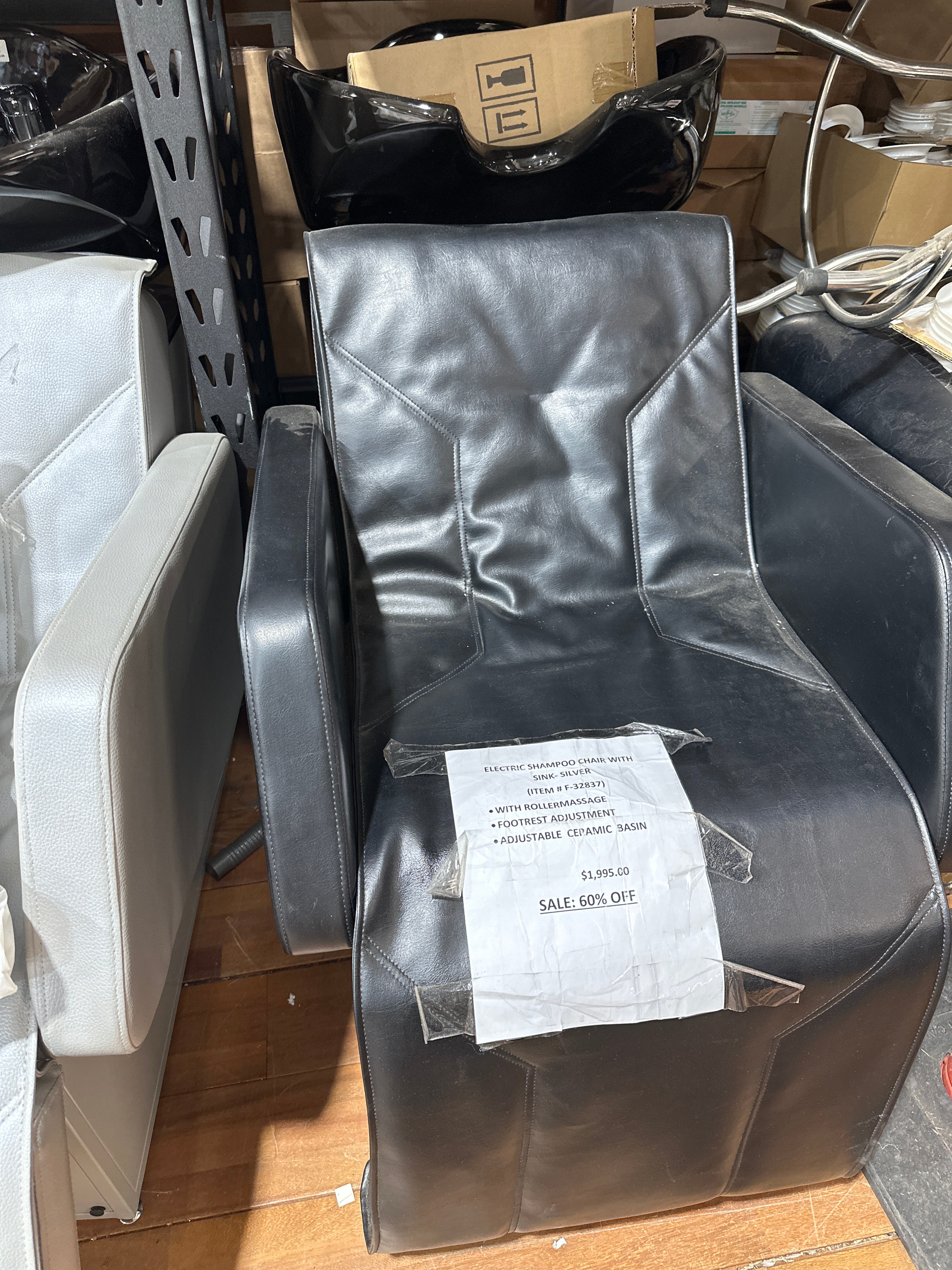 RID F-32837(BLACK) ELECTRIC SHAMPOO CHAIR w/ SINK - Secret Nail & Beauty Supply
