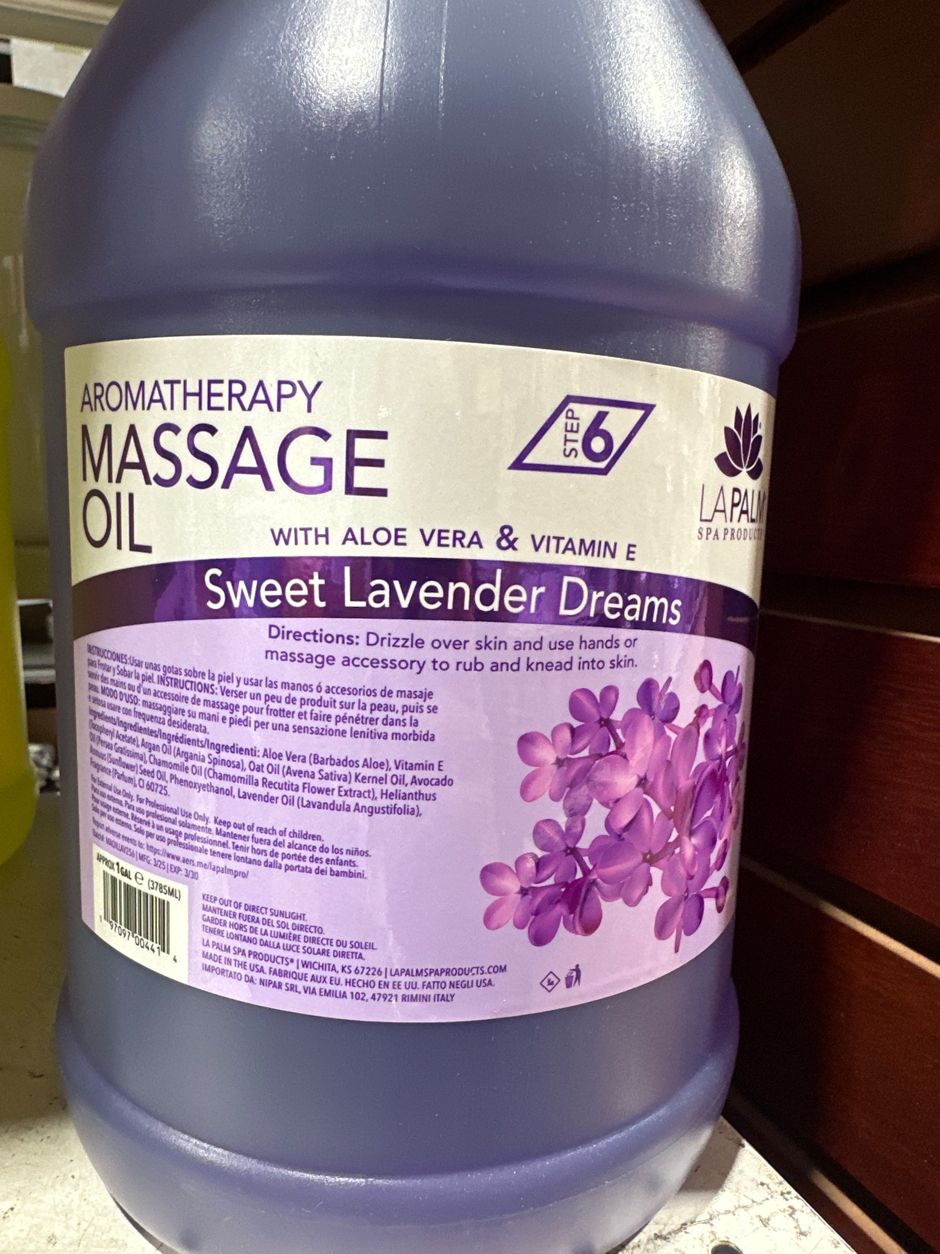 LAPALM MASSAGE OIL (LAVENDER) 1 GALLON - Secret Nail & Beauty Supply