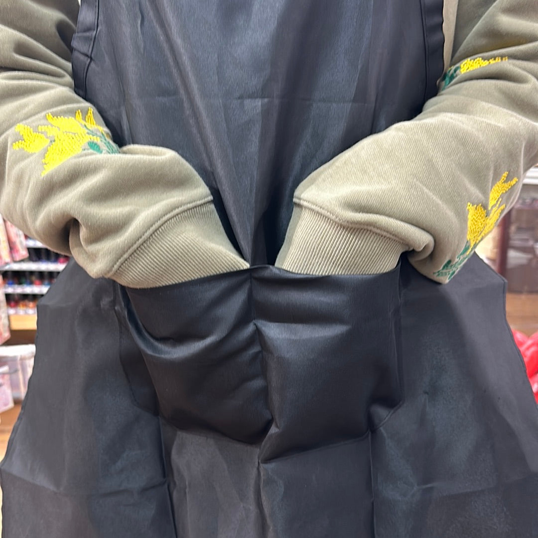 BLACK APRON - WATERPROOF HARD MATERIAL WITH POCKETS - Secret Nail & Beauty Supply