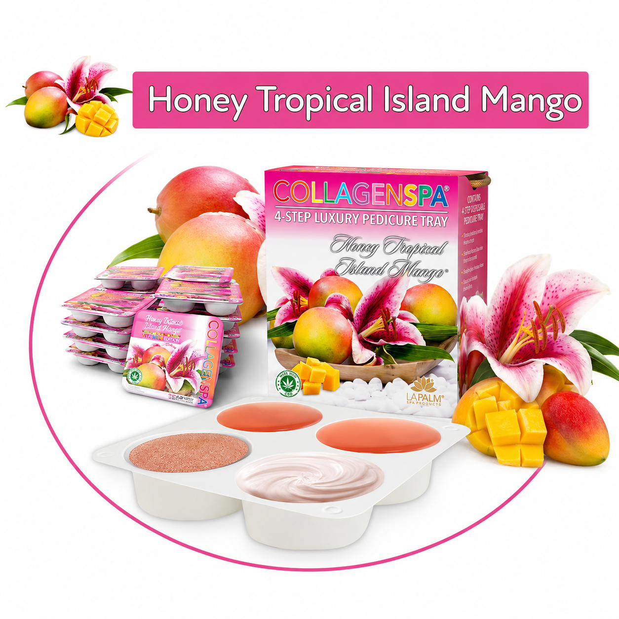 LAPALM COLLAGEN SPA 4- STEP LUXURY PEDICURE TRAY - Secret Nail & Beauty Supply