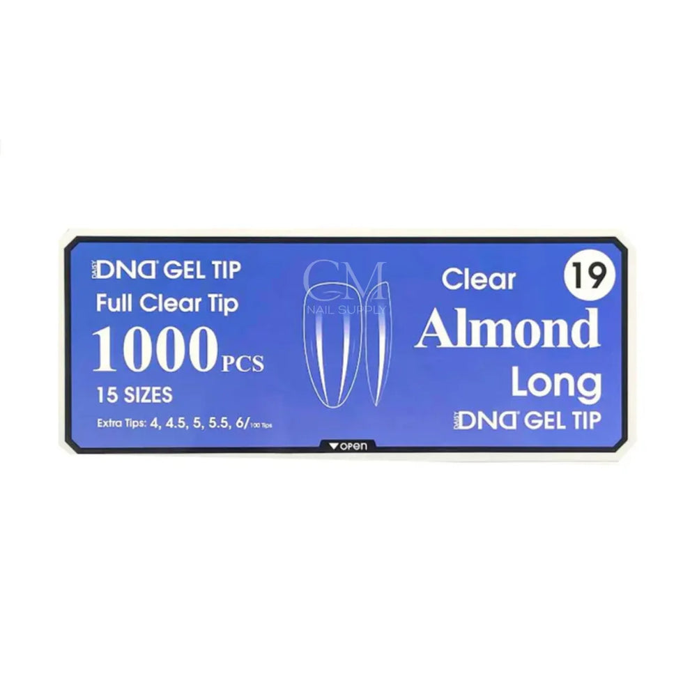 DND GEL TIP - ALMOND LONG CLEAR - 1000 PCS