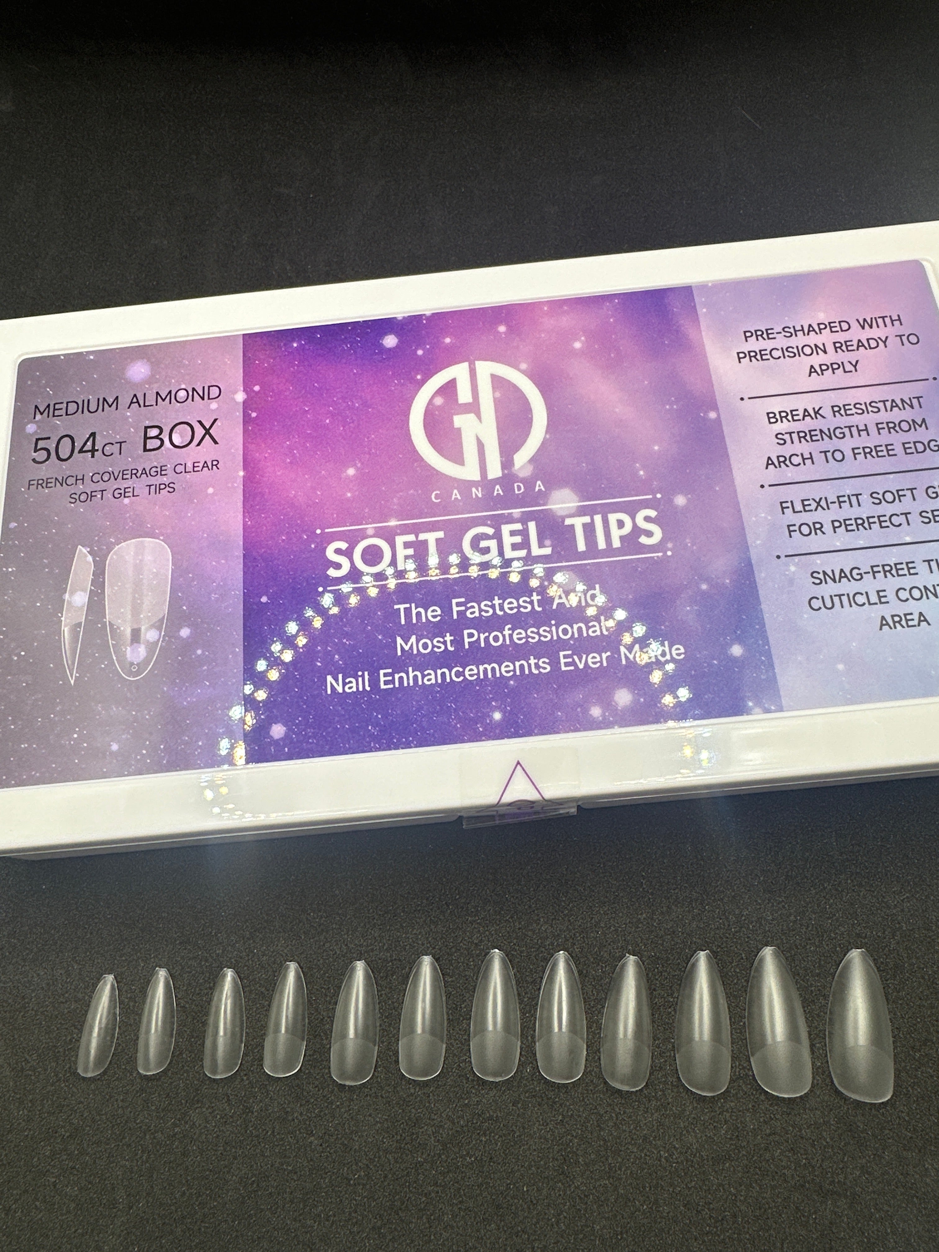 NEW GND SOFT GEL TIPS (WHITE BOX) 504TIPS/12 SIZES