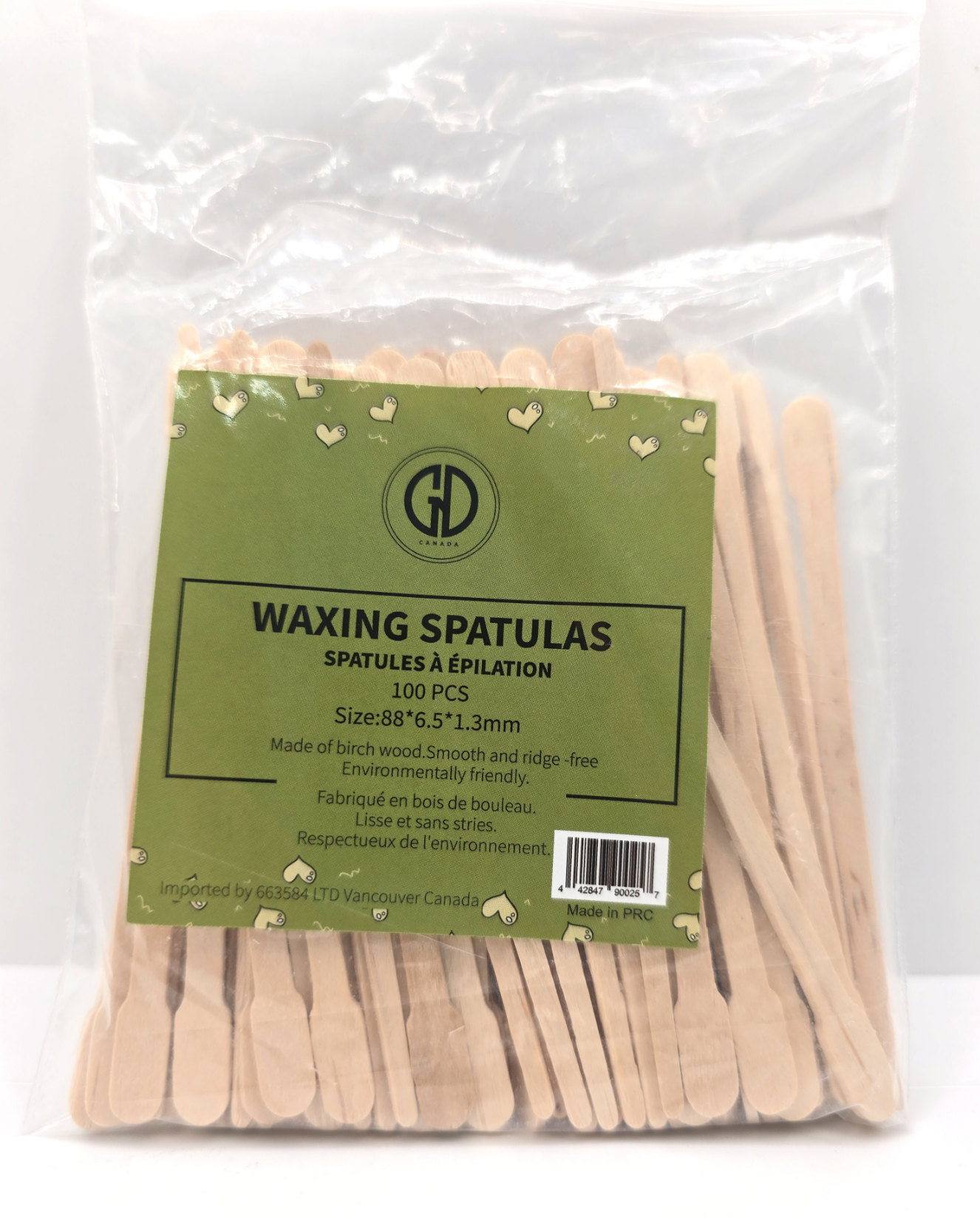 88X6.5X1.3 MM - GND WAXING SPATULAS FOR EYEBROWS -100/BAG