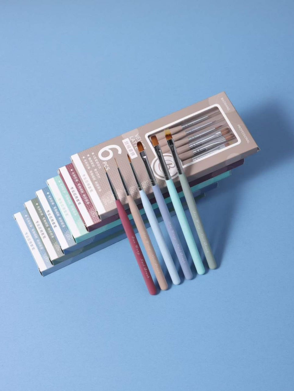 BAOWANG 6PCS SET NAIL BRUSH - Secret Nail & Beauty Supply