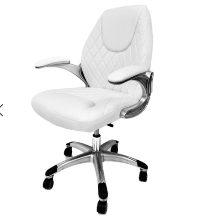 CR-3223 CLIENT/OFFICE CHAIR, ARMREST - BLACK/WHITE