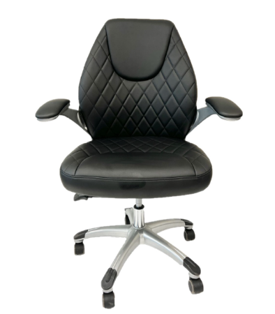 CR-3223 CLIENT/OFFICE CHAIR, ARMREST - BLACK/WHITE