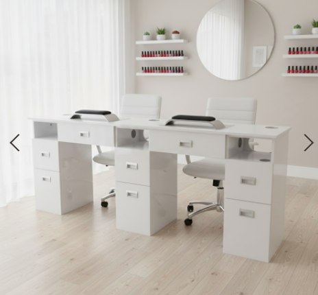 CR-N157 -2 - MANICURE DOUBLE TABLE (D) - BUILT IN VACUUM FAN