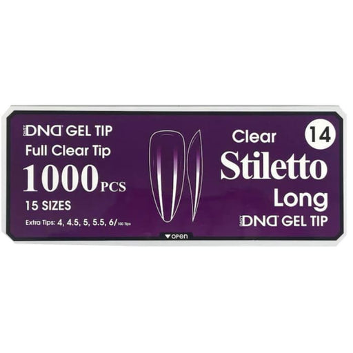 DND GEL TIP - STILETTO LONG CLEAR - 1000 PCS