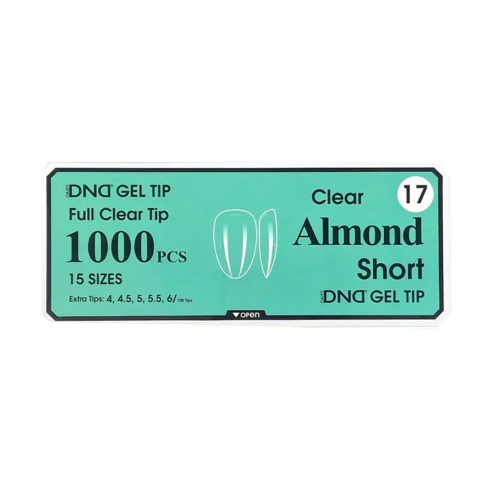 DND GEL TIP - ALMOND SHORT CLEAR - 1000 PCS