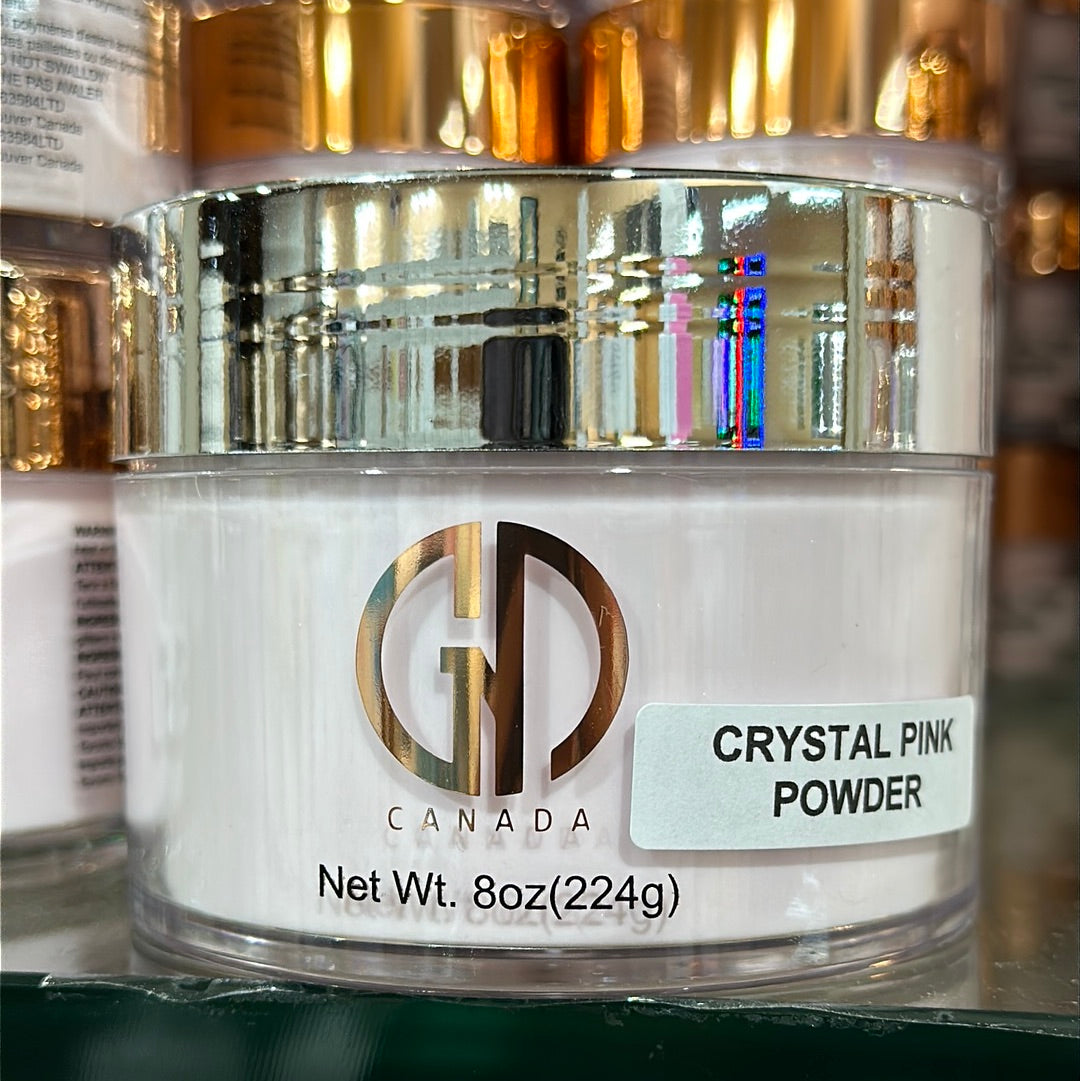 GND ACRYLIC POW-CRYSTAL PINK 8 OZ - Secret Nail & Beauty Supply