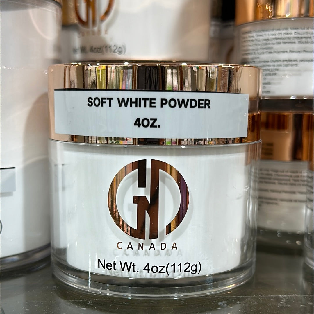 GND SOFT WHITE POWDER 4 OZ - Secret Nail & Beauty Supply