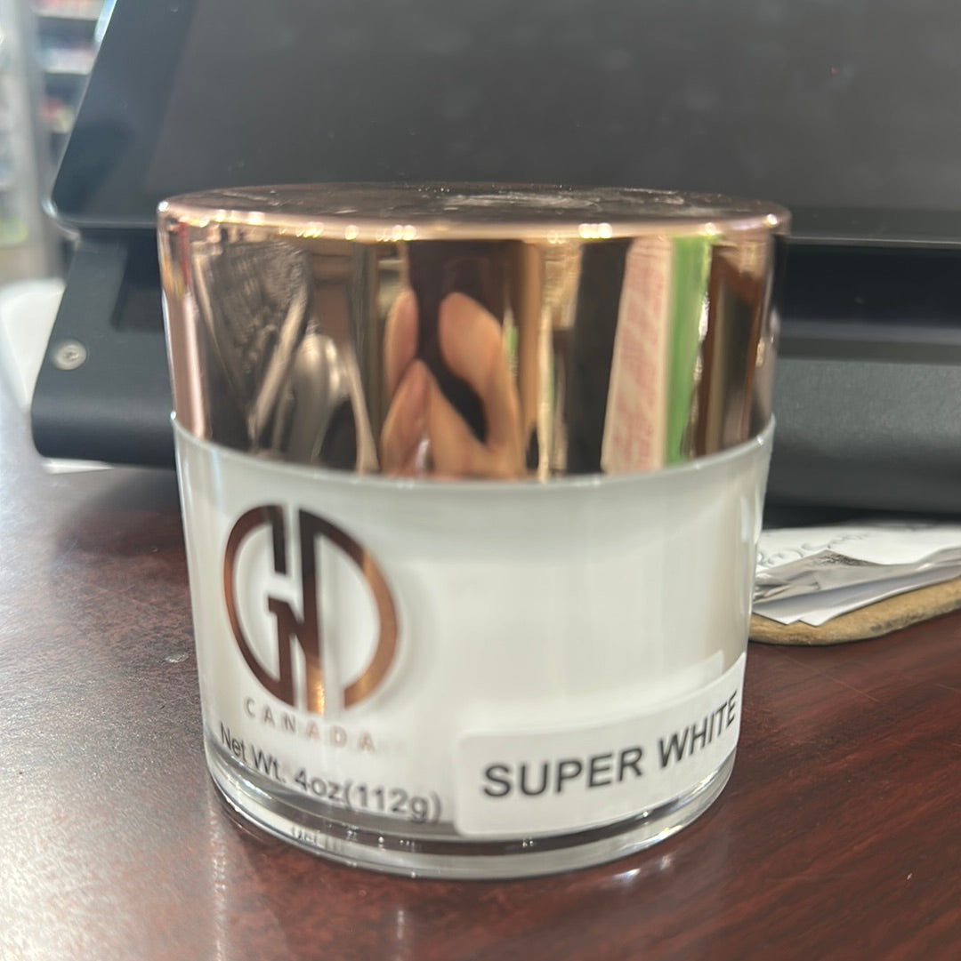 GND SUPER WHITE POWDER 4 OZ - Secret Nail & Beauty Supply