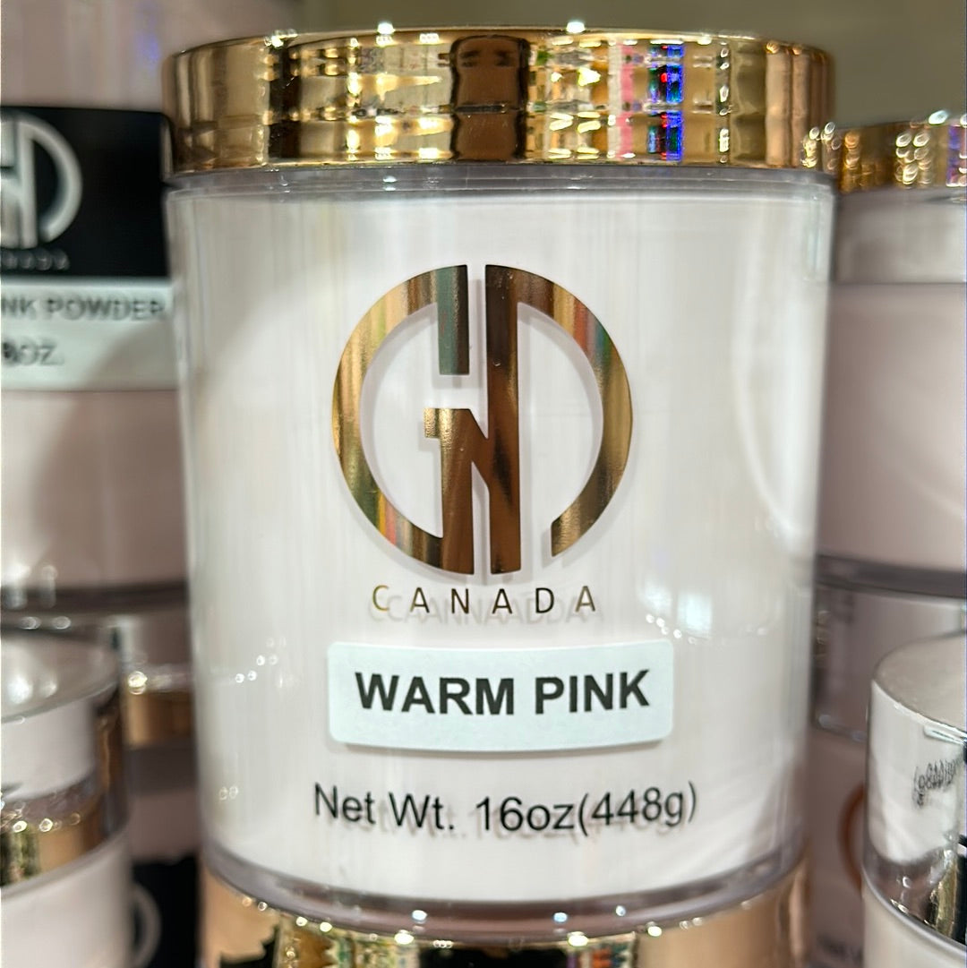GND WARM PINK POWDER 16 OZ - Secret Nail & Beauty Supply