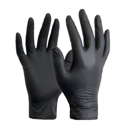 Stellar NITRILE GLOVES BLACK 100/BOX - LARGE