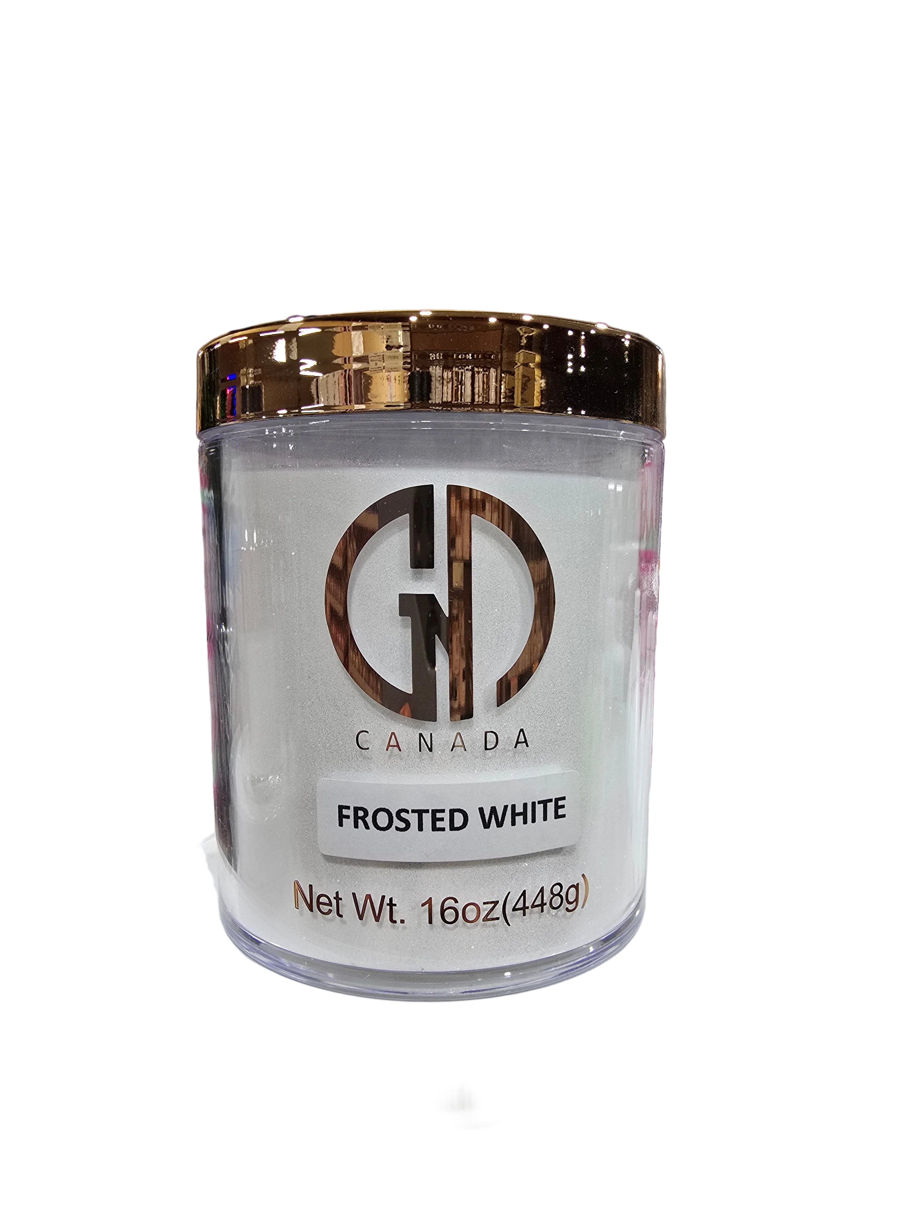 GND ACRYLIC POWDER FROSTED WHITE 16 OZ - Secret Nail & Beauty Supply