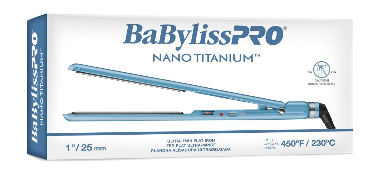 BNT4072C BABYLISSPRO NANO TITANIUM FLAT IRON 1"- DUAL VOLTAGE - Secret Nail & Beauty Supply