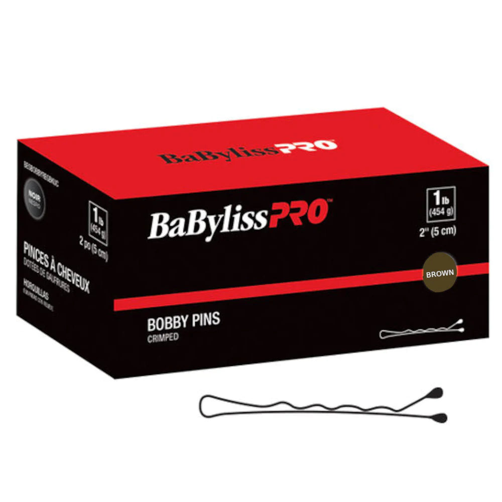 BESBOBREGBRUCC BABYLISS BOBBY PINS 1 LB CRIMPED- BLACK - Secret Nail & Beauty Supply