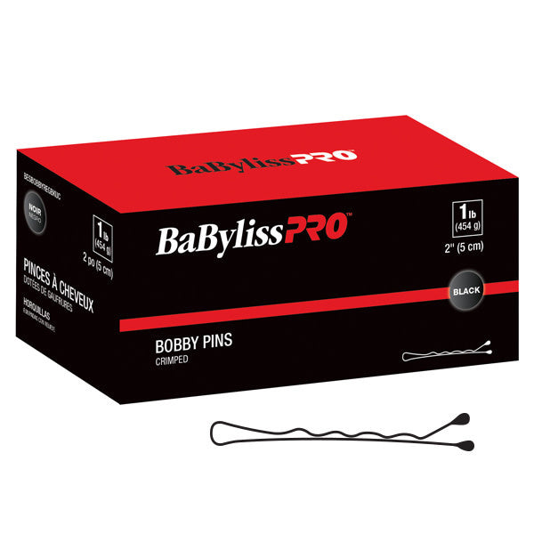 BESBOBREGBRUCC BABYLISS BOBBY PINS 1 LB CRIMPED- BLACK - Secret Nail & Beauty Supply