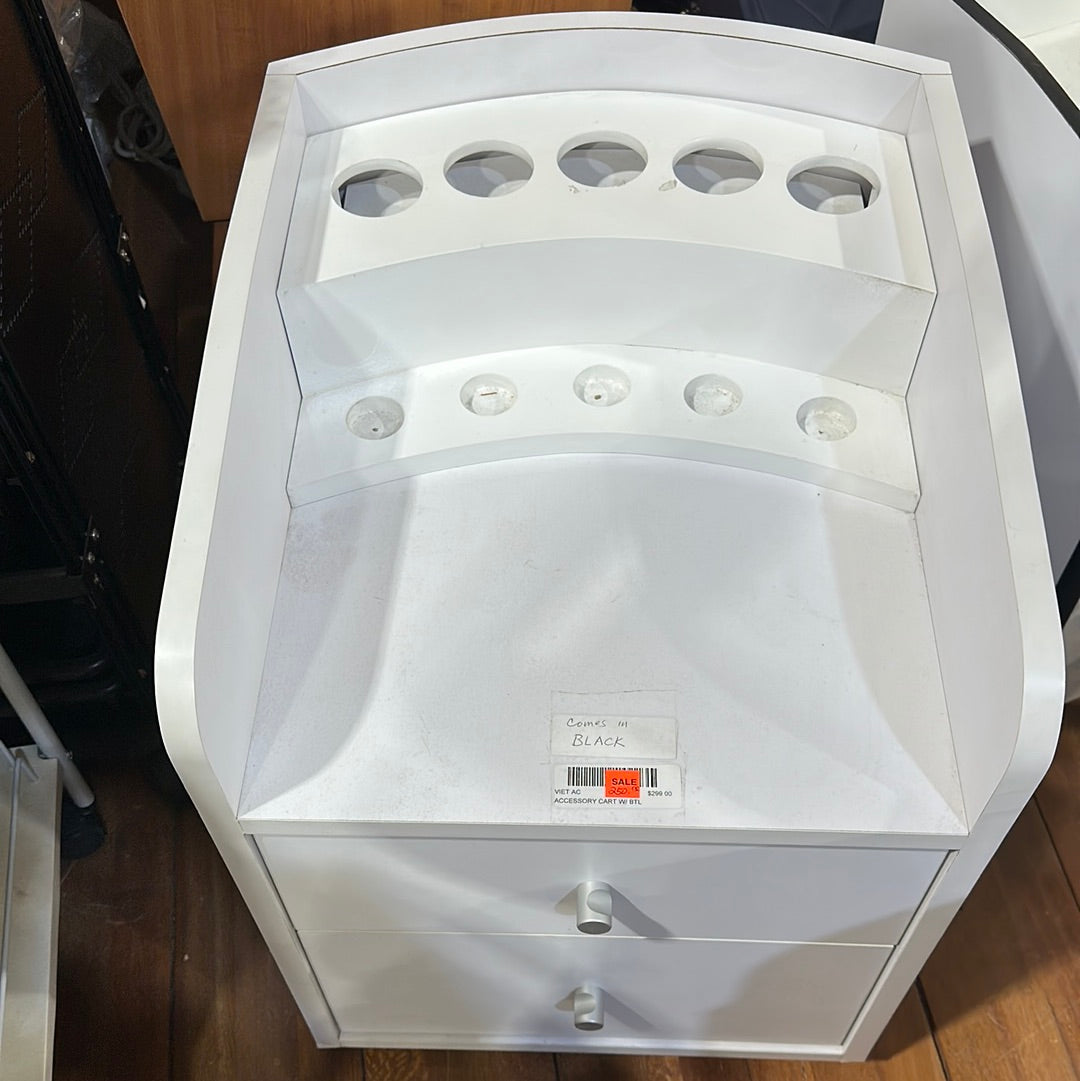 AC8 WHT/21066 ACCESSORY CART W/ BTL HOLDER