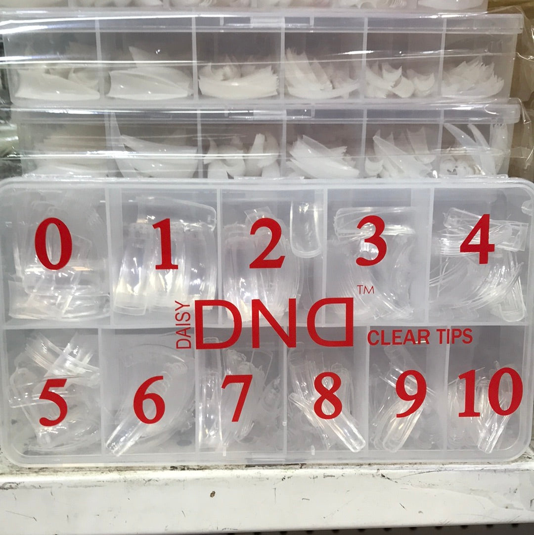 DND CLEAR SQUARE TIPS ( 0-10 ) 550/BOX - Secret Nail & Beauty Supply