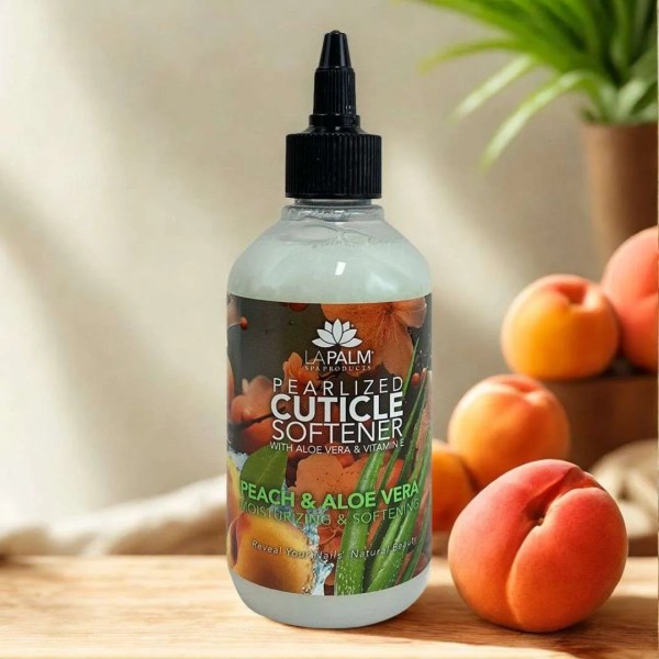 LAPALM PEARLIZED CUTICLE SOFTENER 8 OZ - PEACH & ALOE VERA
