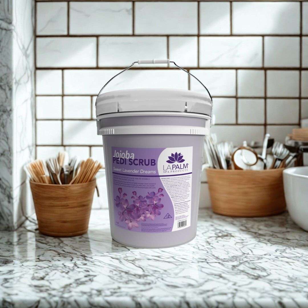 LAPALM JOJOBA PEDI SCRUB- LAVENDER PURPLE - 5 GALON