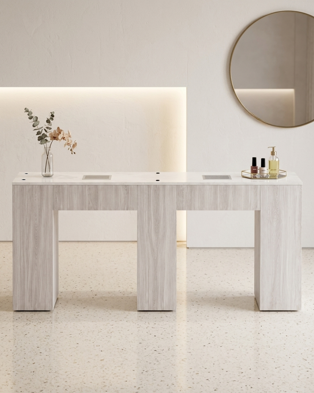 Double Manicure Table PB-139K-2 - Secret Nail & Beauty Supply