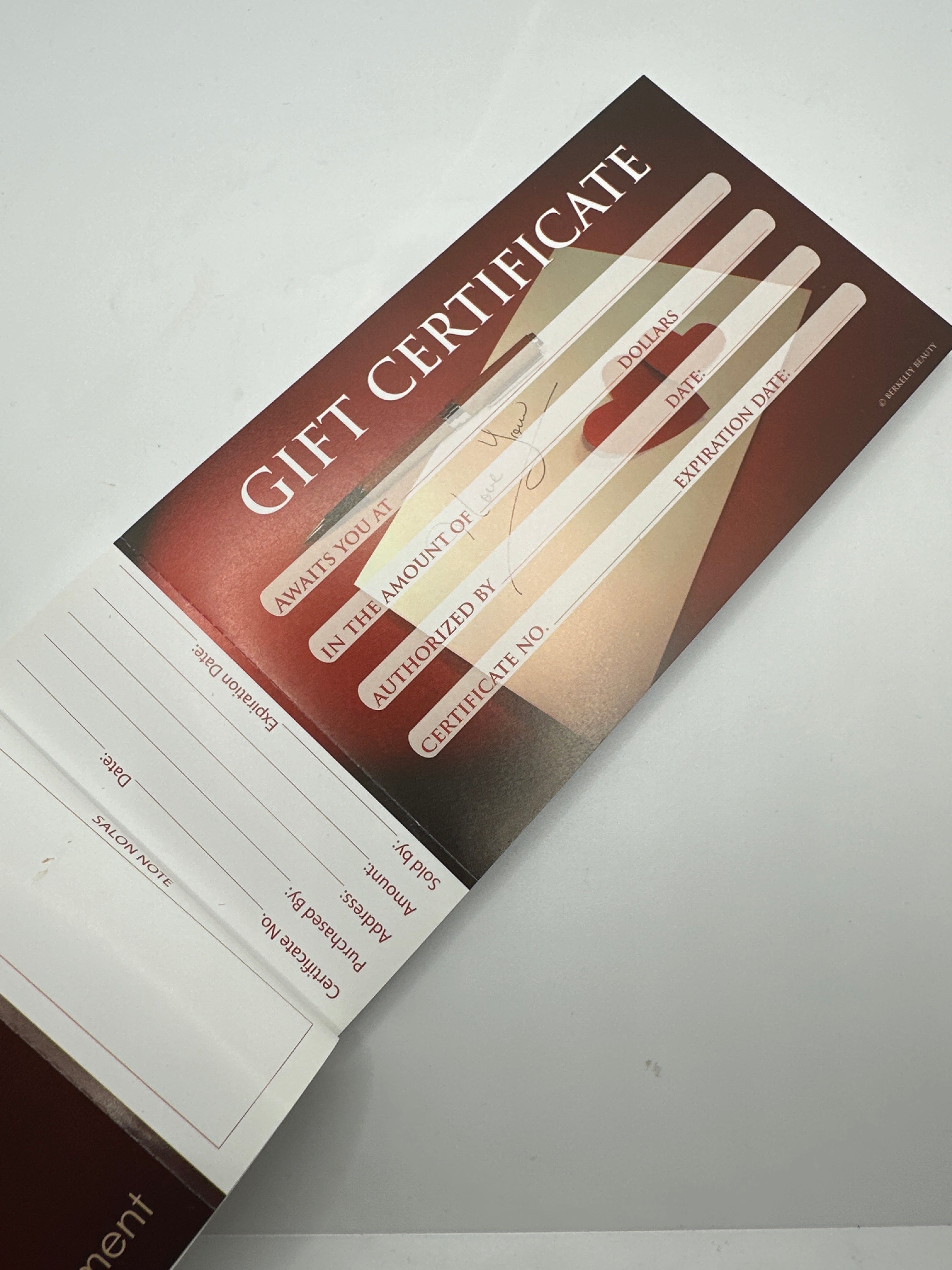 GC112 GIFT CERTIFICATE I LOVE YOU - Secret Nail & Beauty Supply