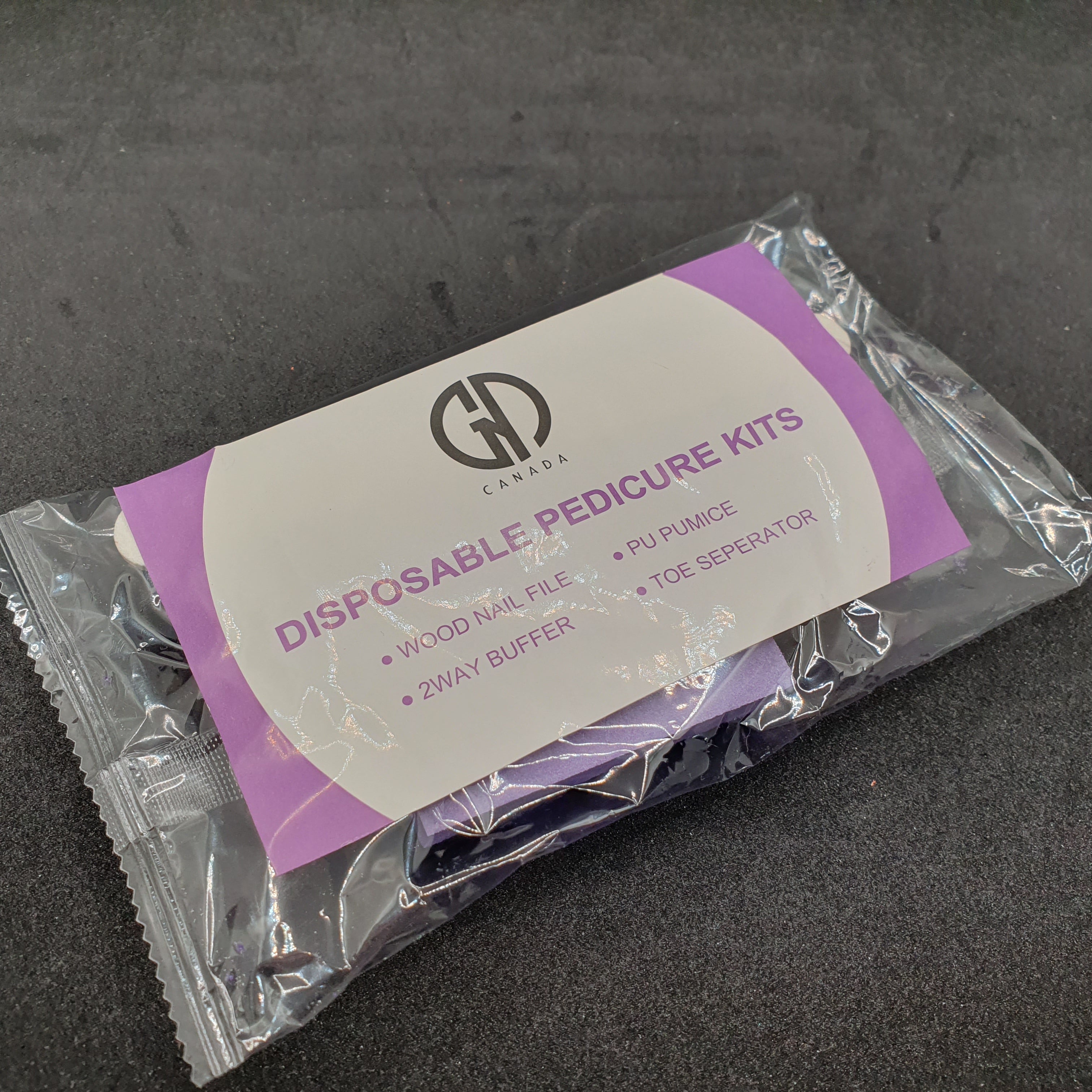 GND DISPOSABLE PEDICURE SET - PURPLE - 200 Bags/Case