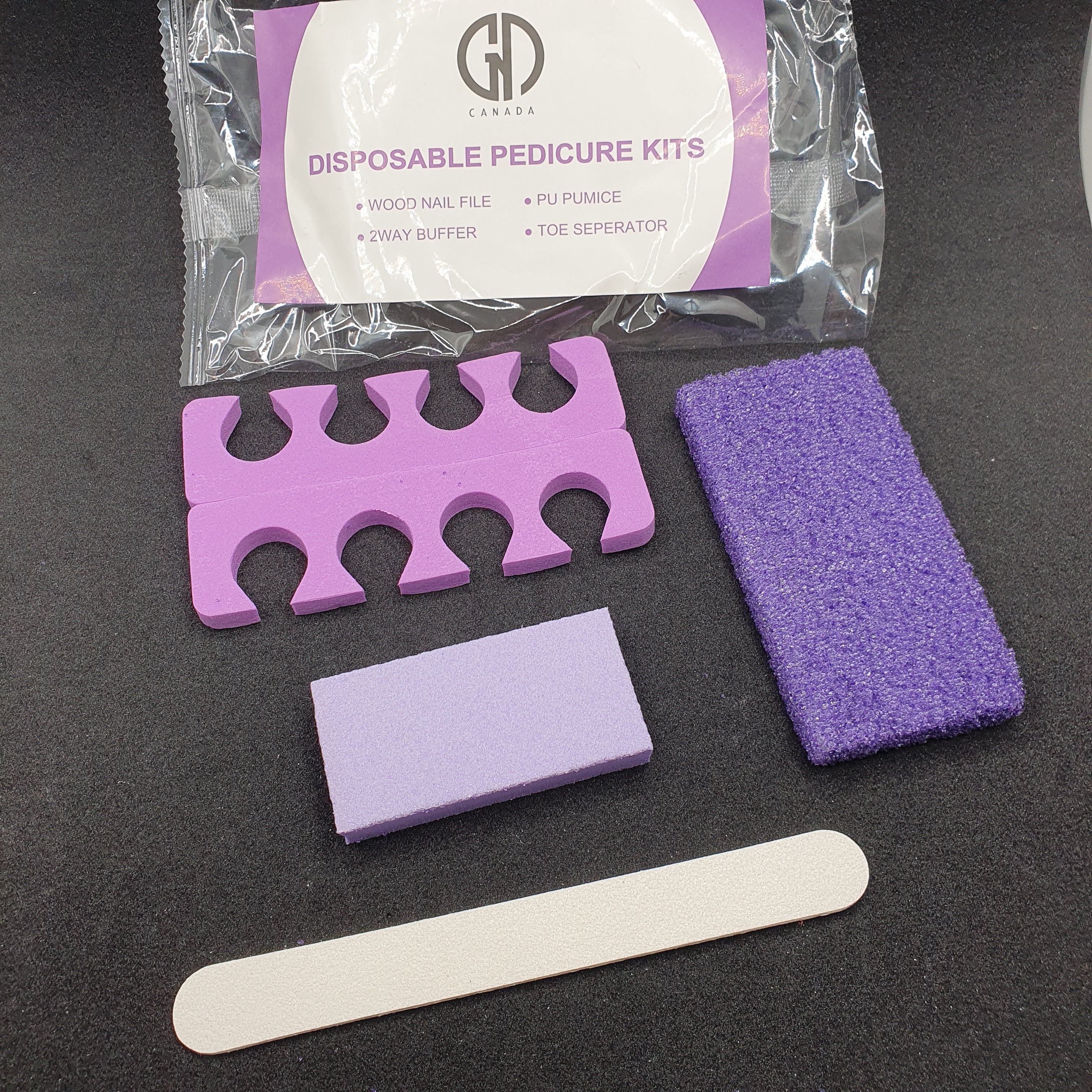 GND DISPOSABLE PEDICURE SET - PURPLE - 200 Bags/Case