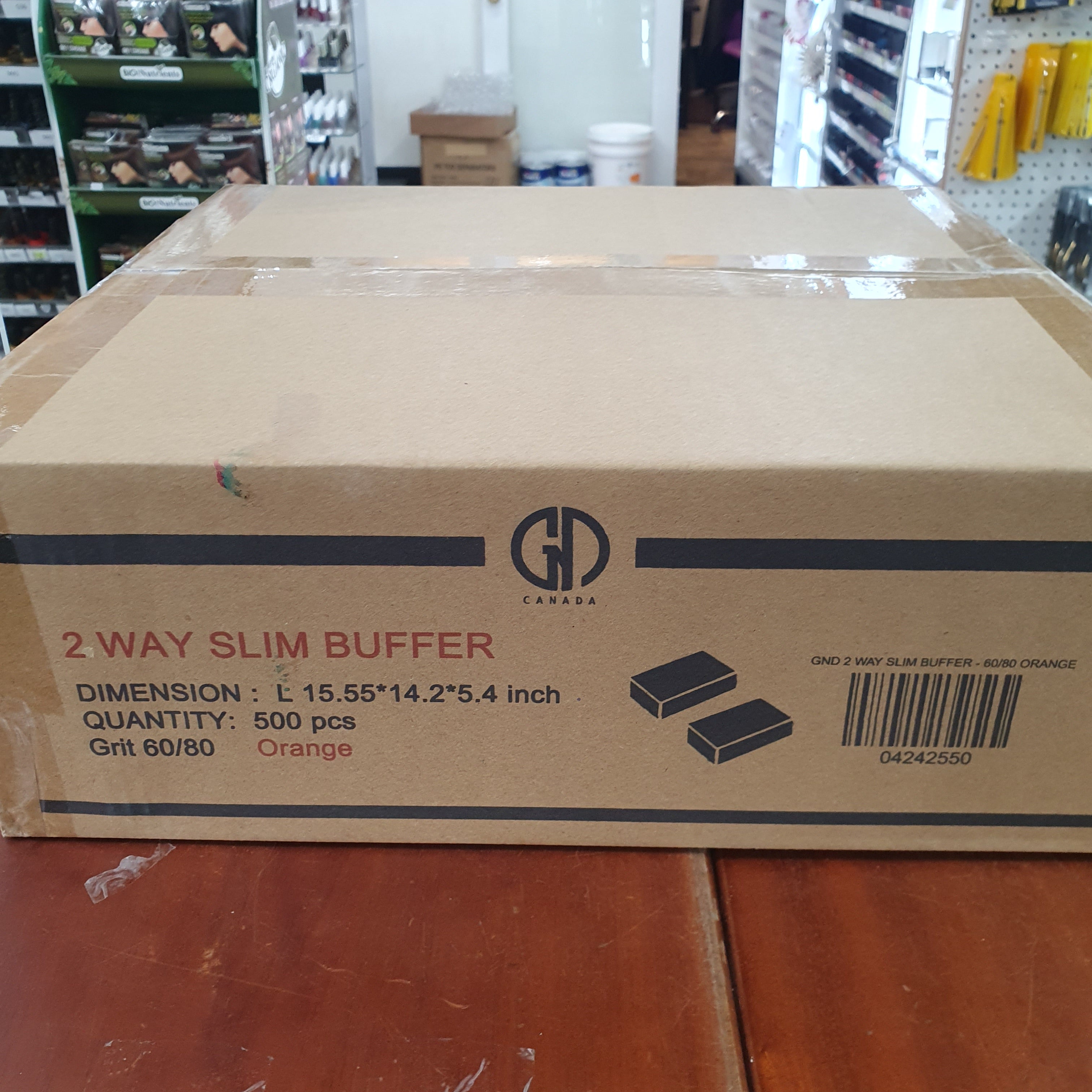 GND 2 WAY SLIM BUFFER - ORANGE - GRIT 60/80 - 500PCS/BOX