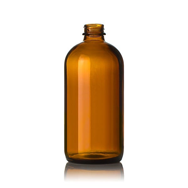 EMPTY PLASTIC BOTTLE (AMBER) 16OZ