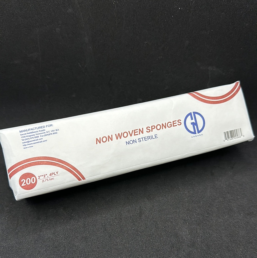 GND NON WOVEN SPONGES 2" X 2" , 4 PLY -  200/PKG
