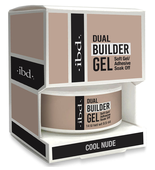 ibd DUAL BUILDER GEL - SOFT GEL/ADHESIVE SOAK OFF - COOL NUDE - 0.5 oz