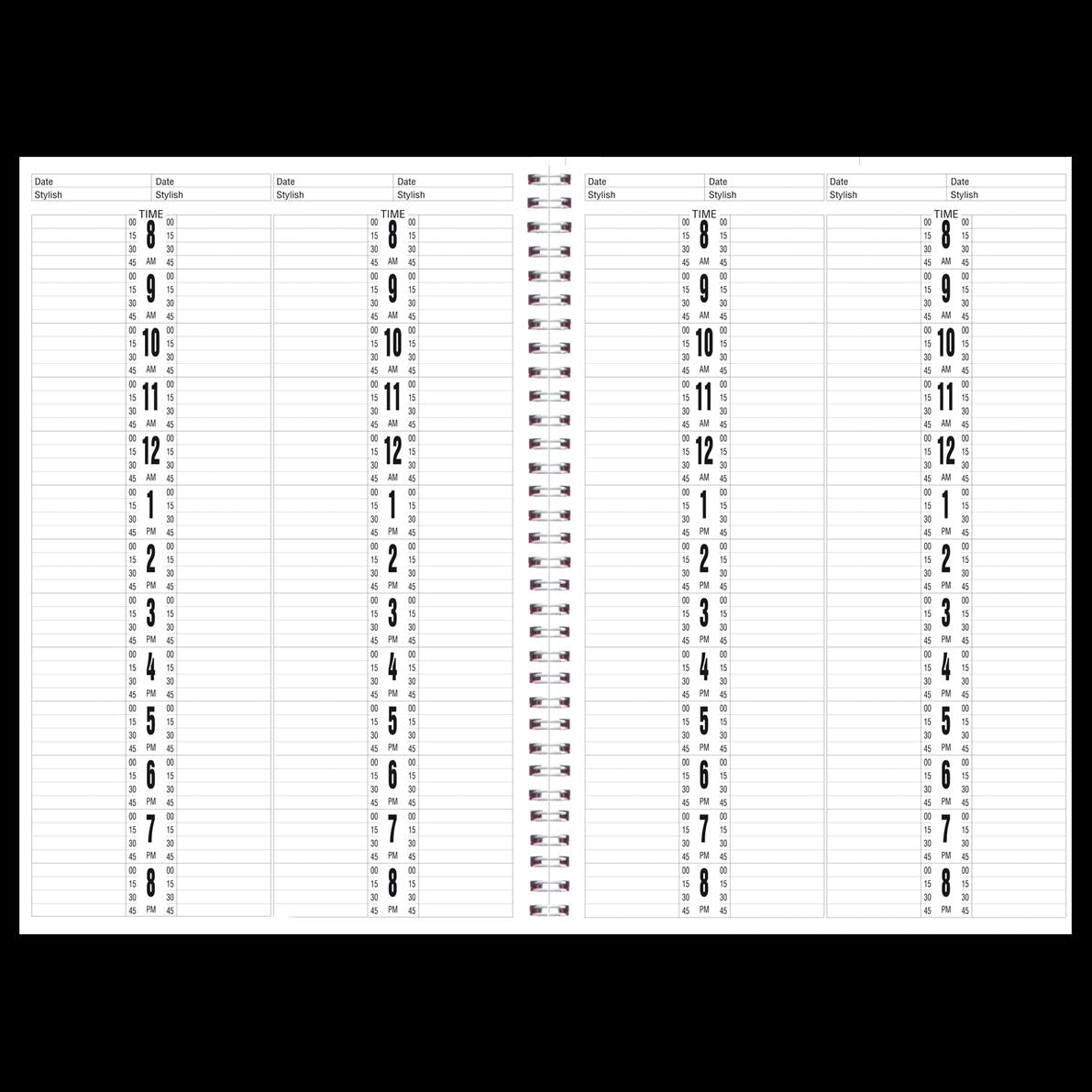 BER AB114 APPOINTMENT BOOK 4-COLUMN - FLOWER STYLE