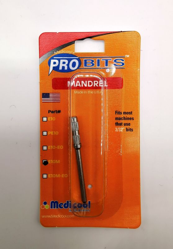 E10-M MEDICOOL PRO BITS MINI SANDING BANDS MANDREL 3/32" - Secret Nail & Beauty Supply