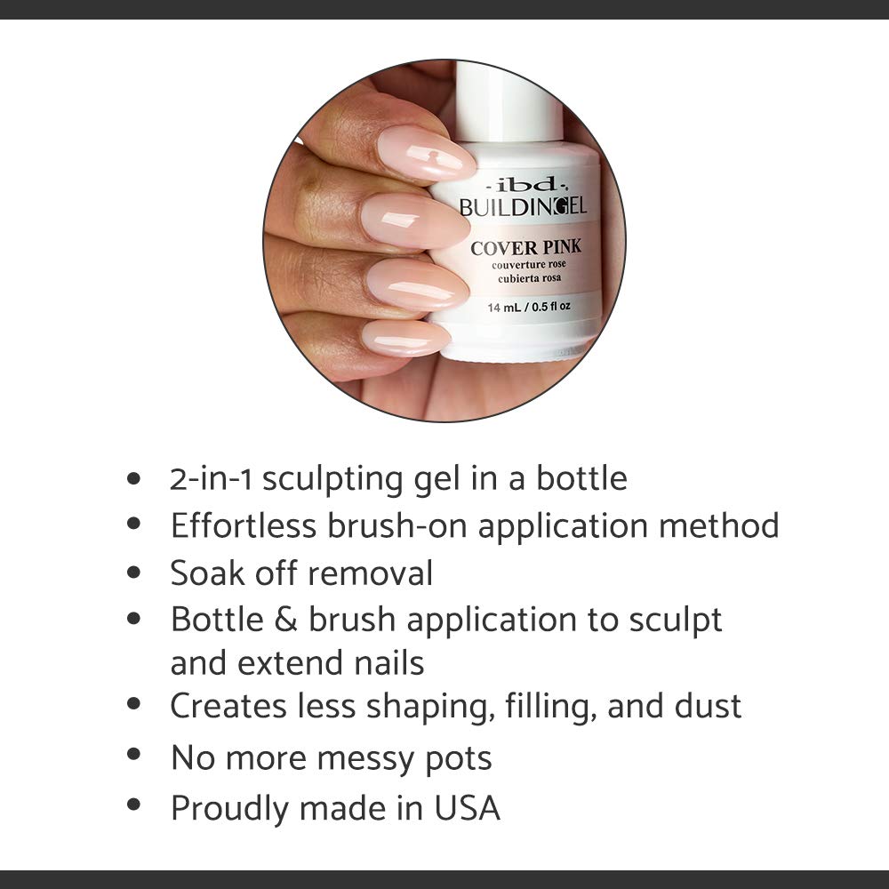 62494 ibd BUILDING GEL - HARD GEL NAIL EXTENSION - COVER PINK 0.5oz - Secret Nail & Beauty Supply