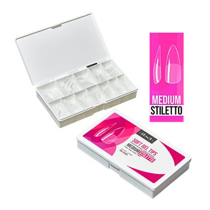 ibd SOFT GEL TIPS - STILETTO - PRE-ETCHED - 504 TIPS/12 SIZES