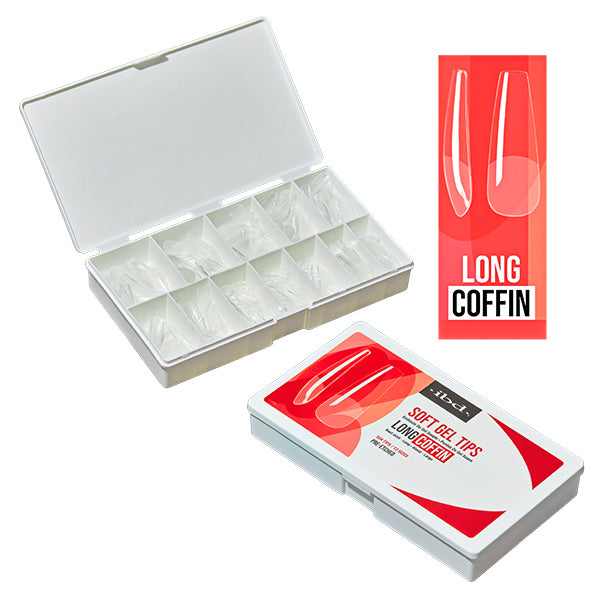 ibd SOFT GEL TIPS - COFFIN - PRE-ETCHED - 504 TIPS/12 SIZES